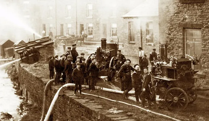Framed Print : Rawtenstall Corporation Fire Brigade, Victorian period Framed Print : Rawtenstall Corporation Fire Brigade, Victorian period