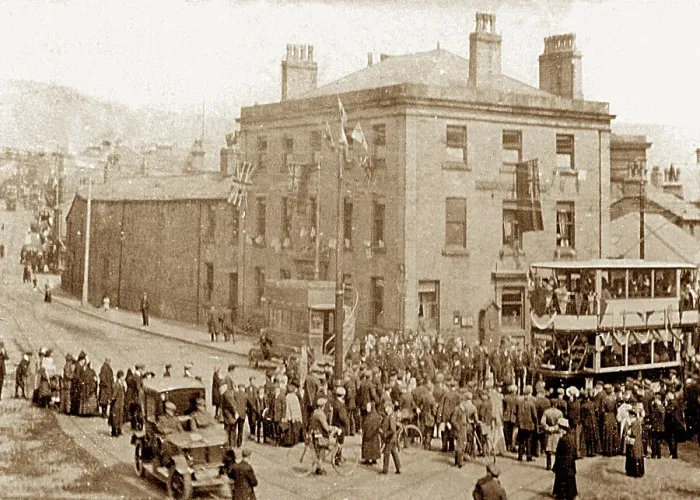 Framed Print : Rawtenstall - opening of electric tramway 1909 Framed Print : Rawtenstall - opening of electric tramway 1909