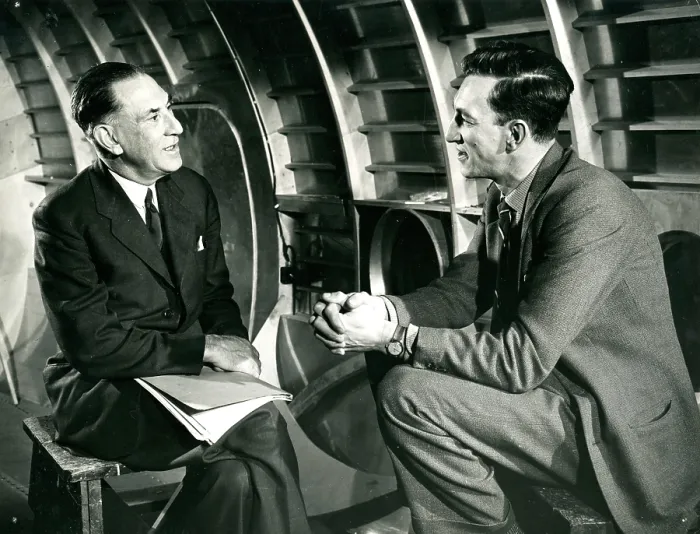Framed Print : Raymond Baxter conducting an interview Framed Print : Raymond Baxter conducting an interview