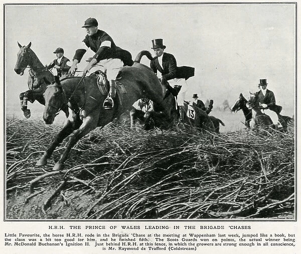 Raymond de Trafford riding with Prince of Wales