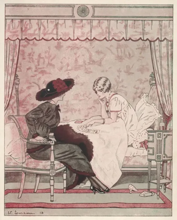 Framed Print : Reading Cards in Bed Framed Print : Reading Cards in Bed