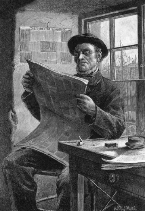 Framed Print : Reading Newspaper Framed Print : Reading Newspaper