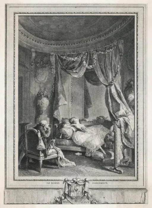 Framed Print : Reading a Romance / C18 Framed Print : Reading a Romance / C18