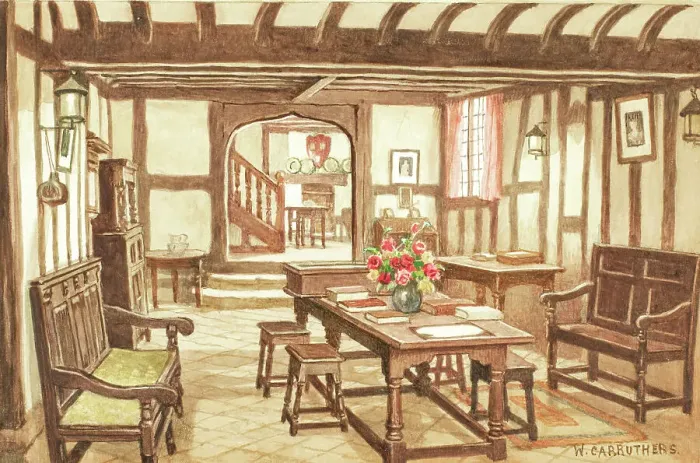 Framed Print : The Reading Room, Harvard House, Stratford-upon-Avon Framed Print : The Reading Room, Harvard House, Stratford-upon-Avon