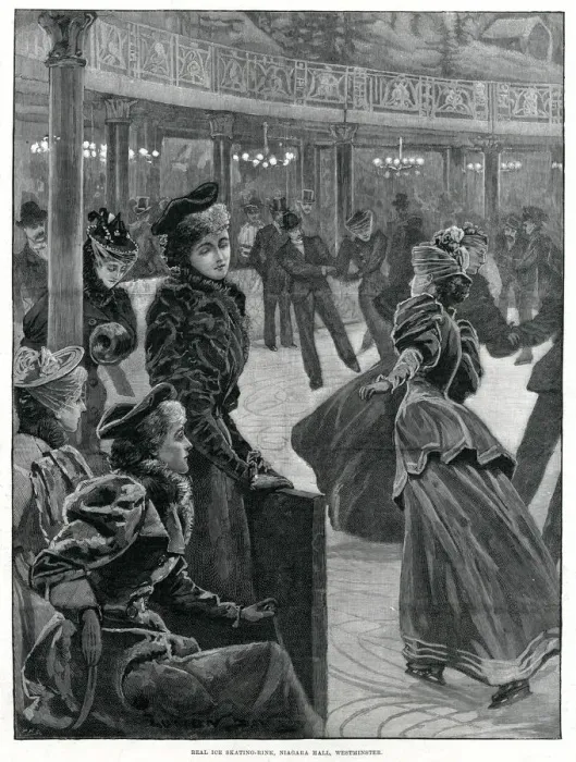 Framed Print : Real ice skating-rink, Niagara Hall, Westminster 1895 Framed Print : Real ice skating-rink, Niagara Hall, Westminster 1895