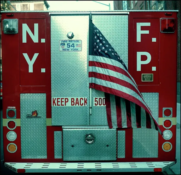 Framed Print : Rear view of New York Fire Patrol vehicle Framed Print : Rear view of New York Fire Patrol vehicle