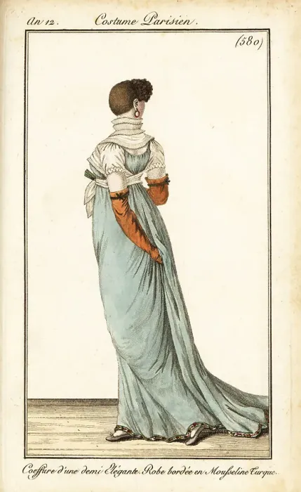 Framed Print : Rear view of woman with very short hairstyle, Paris, 1804 Framed Print : Rear view of woman with very short hairstyle, Paris, 1804