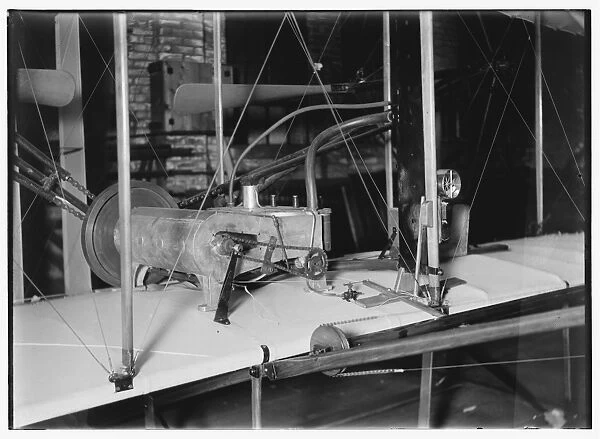 Rear view of the Wright brothers 1903 motor in the shop, Ja