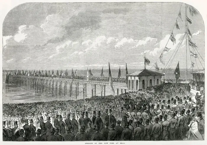 Framed Print : The Rebuilt Pier at Deal, Kent Re-opened 1864 Framed Print : The Rebuilt Pier at Deal, Kent Re-opened 1864