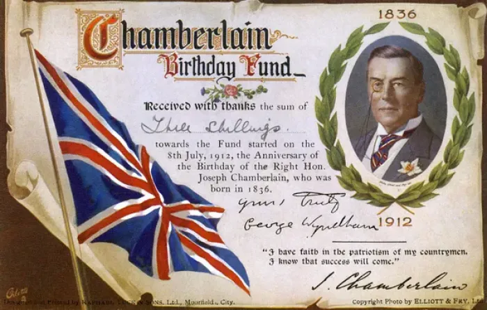 Framed Print : Receipt for a donation to the Chamberlain Birthday Fund Framed Print : Receipt for a donation to the Chamberlain Birthday Fund