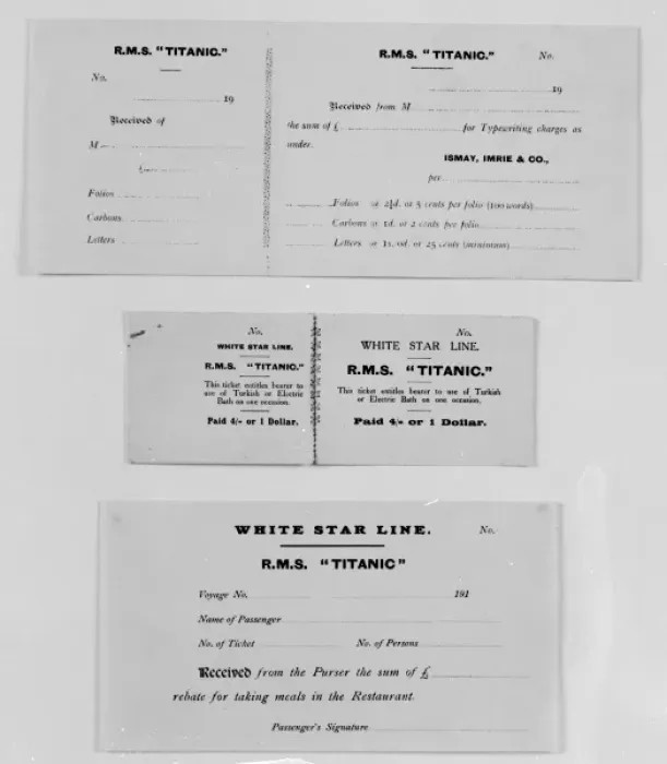 Framed Print : Receipt and ticket from the Titanic Framed Print : Receipt and ticket from the Titanic