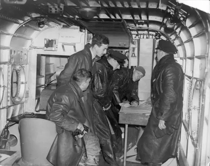 Framed Print : Receiving instructions on flying boats Framed Print : Receiving instructions on flying boats