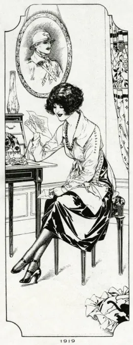 Framed Print : Receiving a letter 1919 Framed Print : Receiving a letter 1919