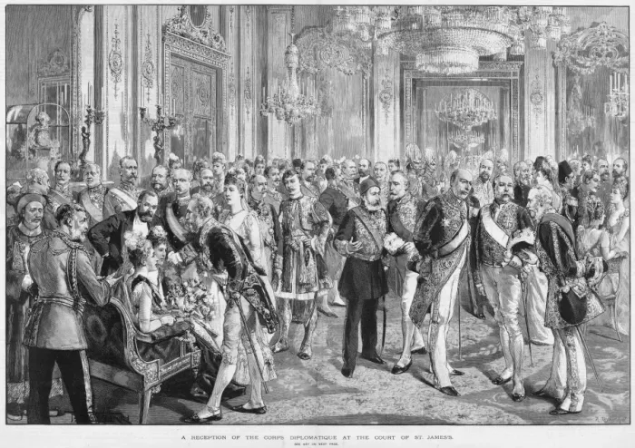 Framed Print : Reception of the corps diplomatique at St James Framed Print : Reception of the corps diplomatique at St James