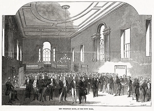 Reception room at the Town Hall, Cambridge Date: June 1845