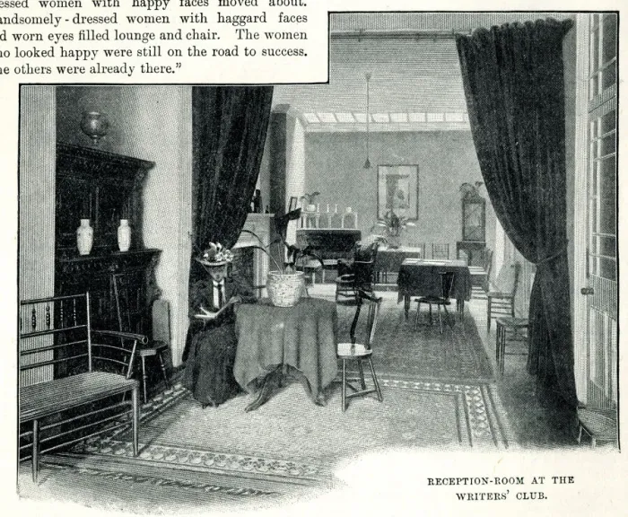 Framed Print : Reception room at the Writers Club, London Framed Print : Reception room at the Writers Club, London