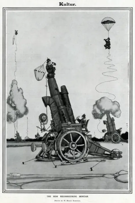 Framed Print : The Reconnoitring Mortar by Heath Robinson Framed Print : The Reconnoitring Mortar by Heath Robinson