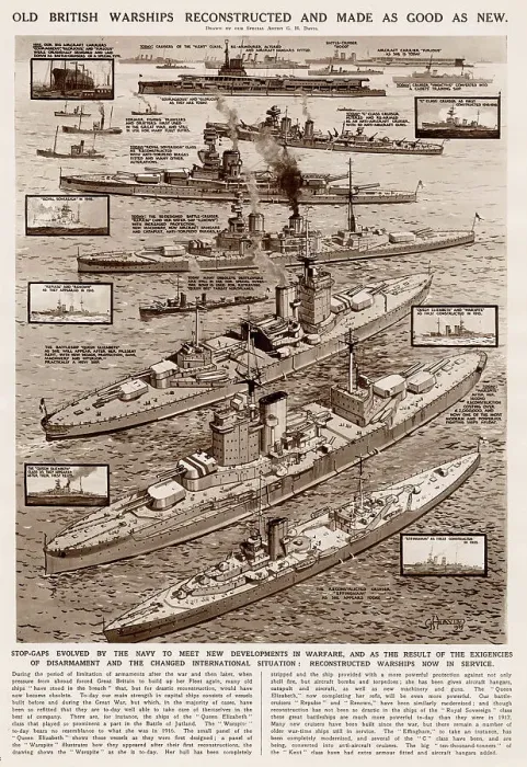 Framed Print : Reconstructed Warships back in Service. Date: 1939 Framed Print : Reconstructed Warships back in Service. Date: 1939