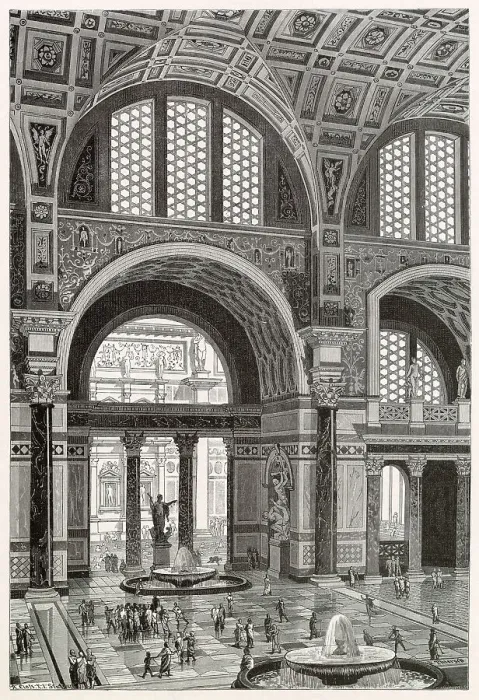 Framed Print : A reconstruction of the Great Hall of the Baths of Caracalla Framed Print : A reconstruction of the Great Hall of the Baths of Caracalla