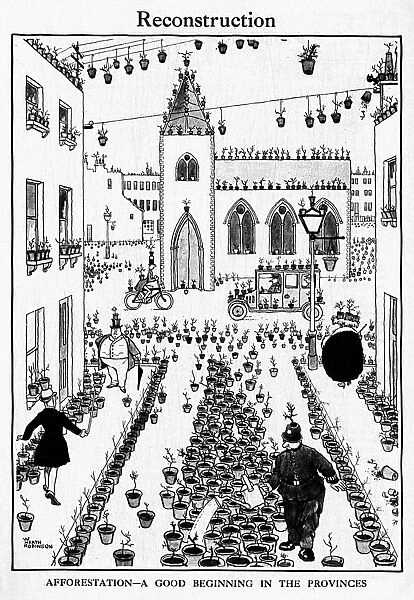 Reconstruction by William Heath Robinson, WW1 cartoon