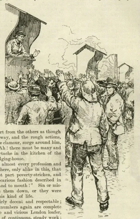 Framed Print : Recruiting London dock labourers Framed Print : Recruiting London dock labourers