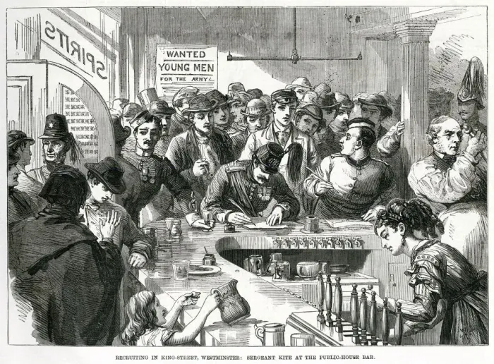Framed Print : Recruiting in Westminster 1870 Framed Print : Recruiting in Westminster 1870