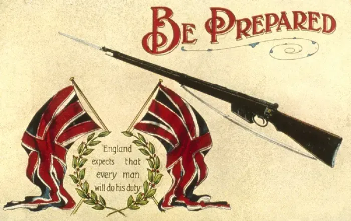 Framed Print : Recruitment postcard, England expects, , WW1 Framed Print : Recruitment postcard, England expects, , WW1