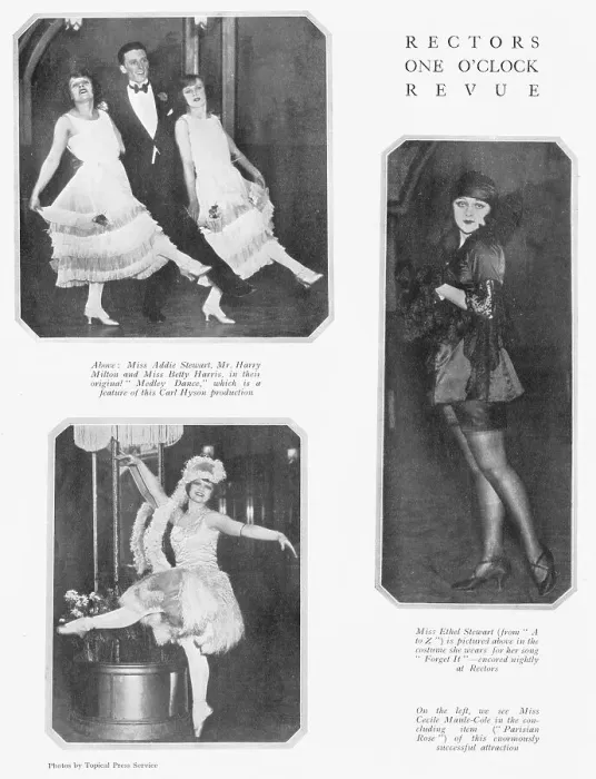 Framed Print : Rector's One O'Clock Revue, cabaret show
