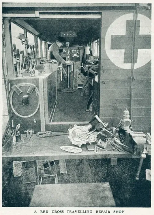 Framed Print : Red Cross travelling repair shop 1916 Framed Print : Red Cross travelling repair shop 1916