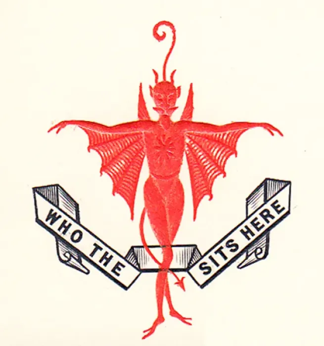 Framed Print : Red devil on a place card Framed Print : Red devil on a place card