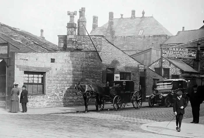 Framed Print : Red Lion Street, Burnley, Lancashire, early 1900s Framed Print : Red Lion Street, Burnley, Lancashire, early 1900s