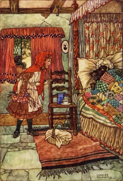 Framed Print : Red Riding Hood by Charles Folkard Framed Print : Red Riding Hood by Charles Folkard