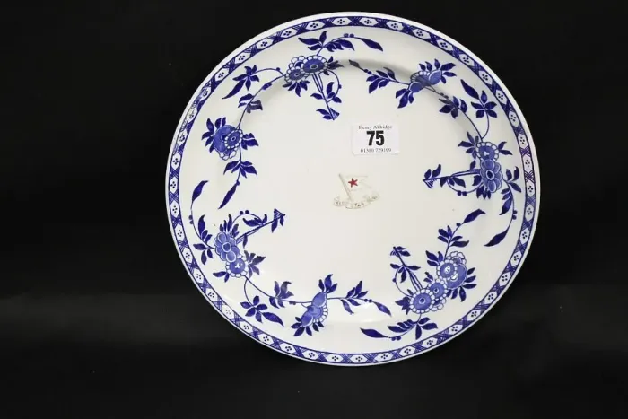Framed Print : Red Star Line - Minton, Second Class, Delft dinner plate Framed Print : Red Star Line - Minton, Second Class, Delft dinner plate