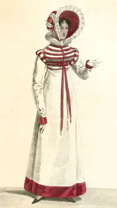 Framed Print : Red & White Costume 1818 Framed Print : Red & White Costume 1818