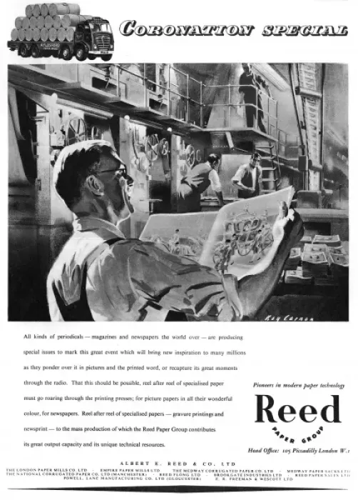 Framed Print : Reed Paper Group advertisement in ILN Coronation number Framed Print : Reed Paper Group advertisement in ILN Coronation number