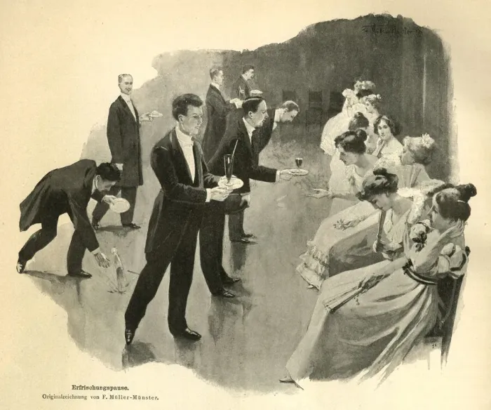 Framed Print : Refreshment Break - bringing the ladies drinks Framed Print : Refreshment Break - bringing the ladies drinks