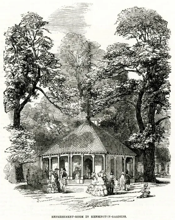 Framed Print : Refreshment-room in Kensington Gardens 1855 Framed Print : Refreshment-room in Kensington Gardens 1855