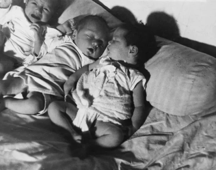 Framed Print : Refugee babies born during flight WWII Framed Print : Refugee babies born during flight WWII