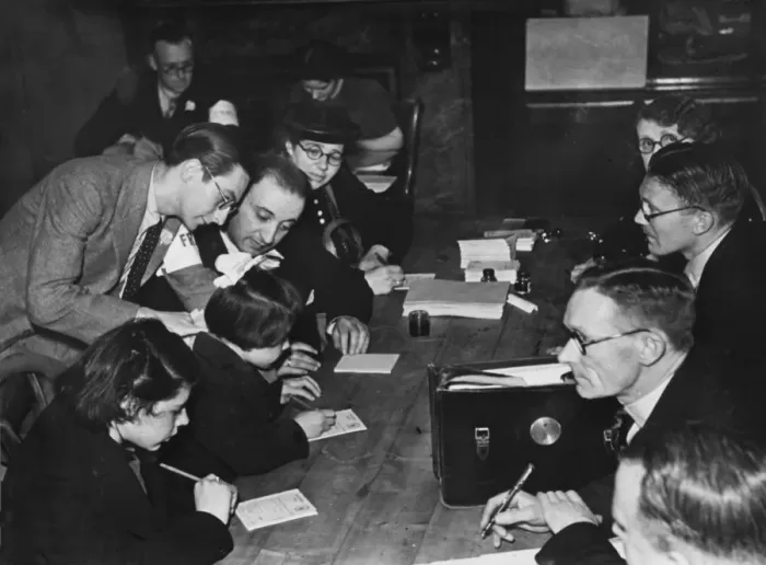 Framed Print : Refugee distribution centre WWII Framed Print : Refugee distribution centre WWII