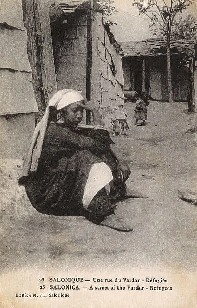 A refugee in Thessaloniki - sitting in the Vardar District