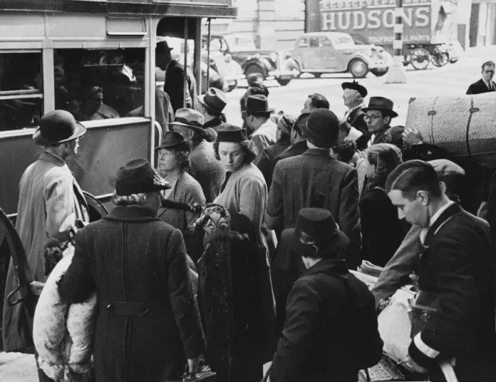 Framed Print : Refugees boarding bus WWII Framed Print : Refugees boarding bus WWII