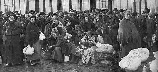 Refugees at Ostend, Belgium, World War One