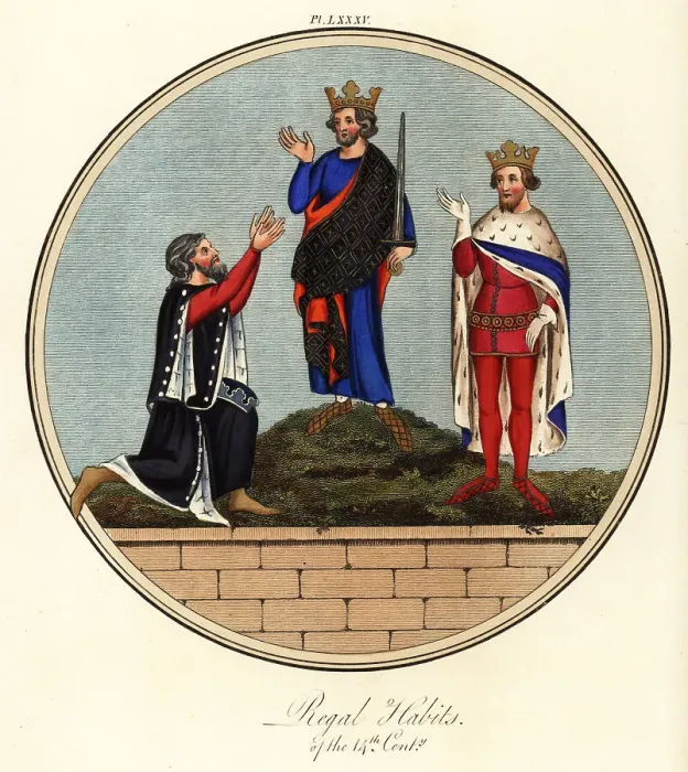 Framed Print : Regal habits of the 14th century Framed Print : Regal habits of the 14th century