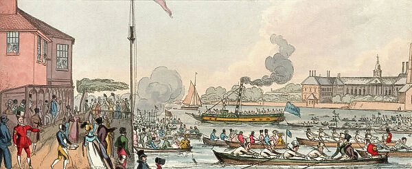 Regatta at Chelsea. Unspecified regatta on the Thames between Chelsea &