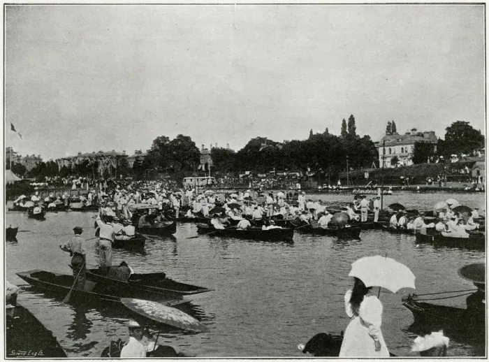 Framed Print : Regatta at Kingston-On-Thames, Senior Eights 1896 Framed Print : Regatta at Kingston-On-Thames, Senior Eights 1896
