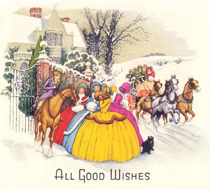 Framed Print : Regency Christmas Scene Framed Print : Regency Christmas Scene