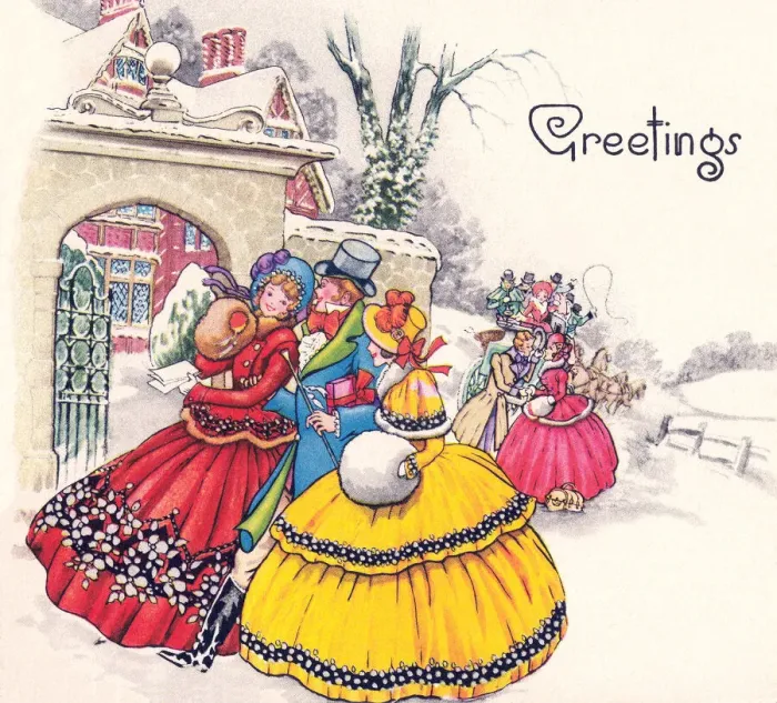 Framed Print : Regency Christmas Scene Framed Print : Regency Christmas Scene