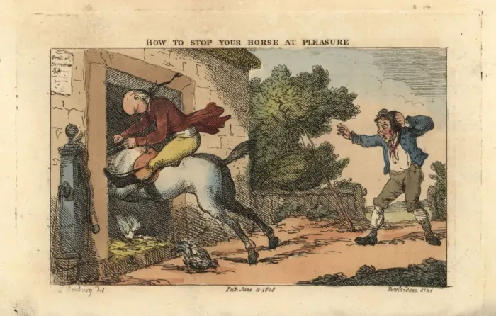 Framed Print : Regency gentleman on a horse that has bolted Framed Print : Regency gentleman on a horse that has bolted