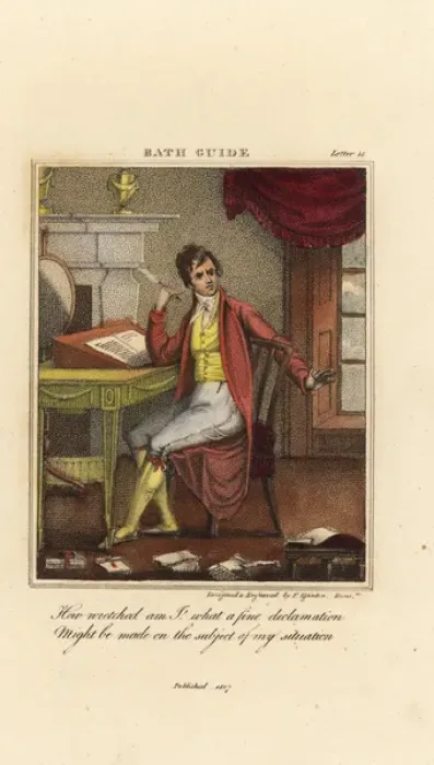 Framed Print : Regency gentleman seated at an ecritoire with a feather pen Framed Print : Regency gentleman seated at an ecritoire with a feather pen
