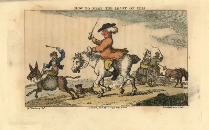 Framed Print : Regency man riding a horse using a whip Framed Print : Regency man riding a horse using a whip
